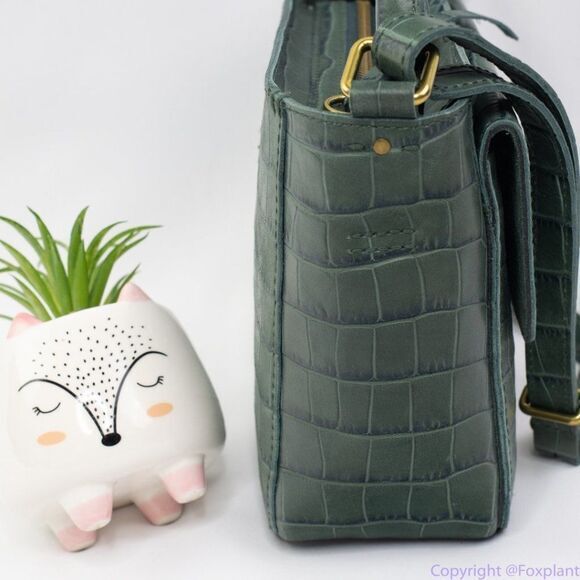 New! Madewell The Mini Abroad Crossbody Bag‎ Croc Embossed Leather - Picture 8 of 16